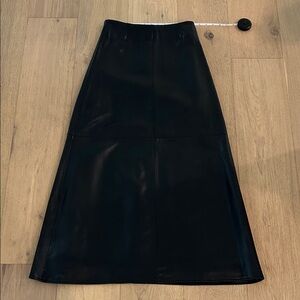 Leather long skirt